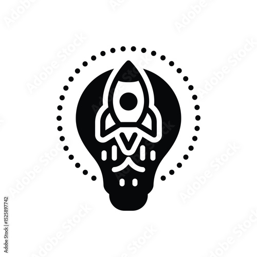 Black solid icon for ideas