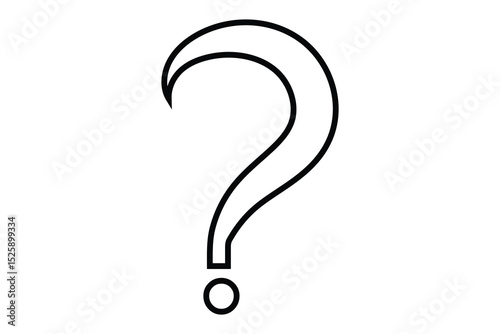 question mark symbol icon, on white background.