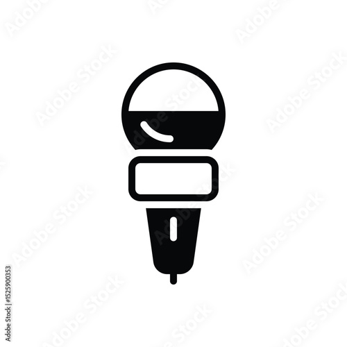 Black solid icon for mike