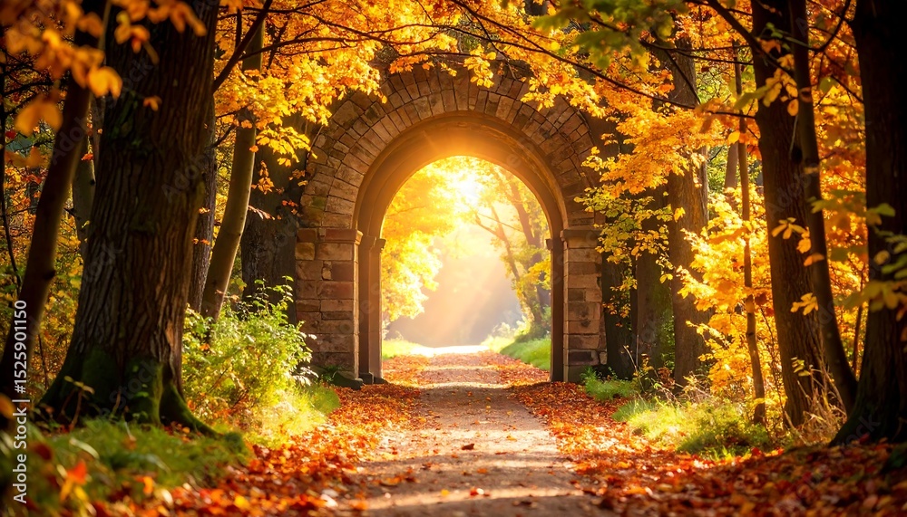 Fototapeta premium Autumn archway path