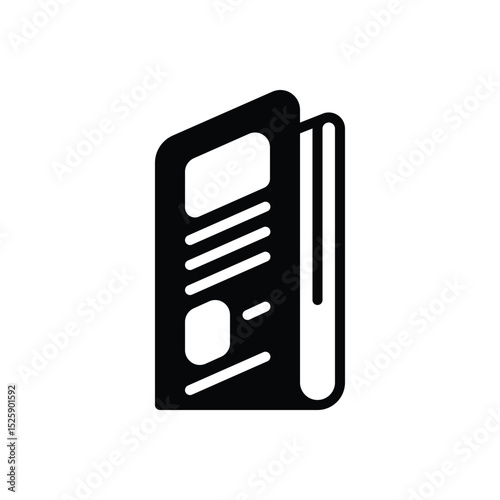 Black solid icon for newspaper