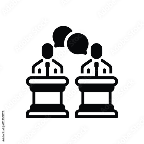 Black solid icon for opinion