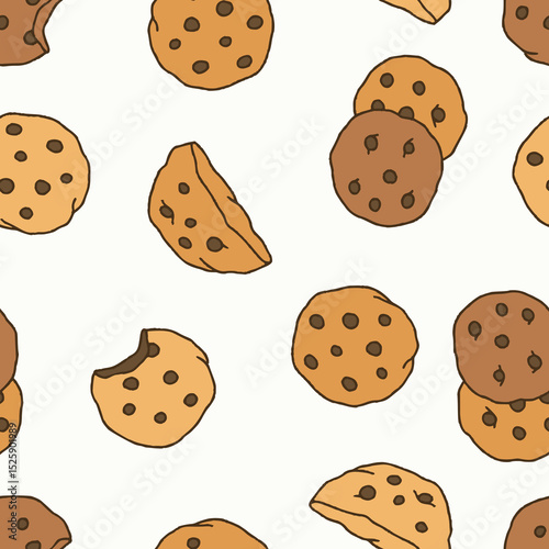 Vector Cookies Pattern Repeat Seamless for Wallpaper Background Cover Packaging