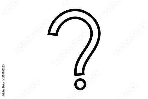 question mark symbol icon, on white background.