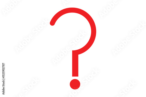 question mark symbol icon, on white background.