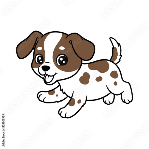 Adorable Brown and White Dog Character