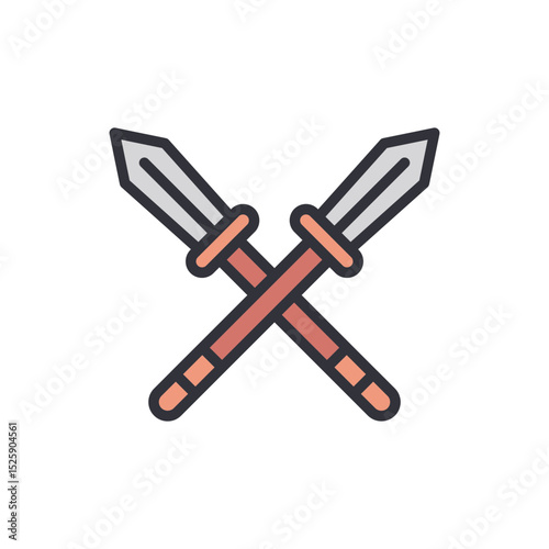 Intertwined Blades Symbolizing Conflict And Heroic Valor On Transparent Display