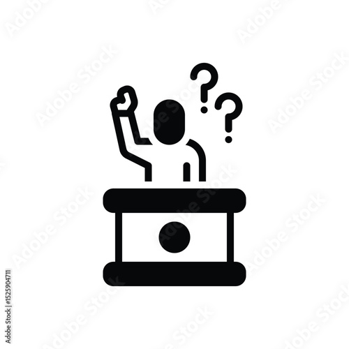 Black solid icon for questioning