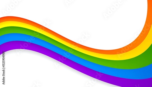 Rainbow wavy lines on white background