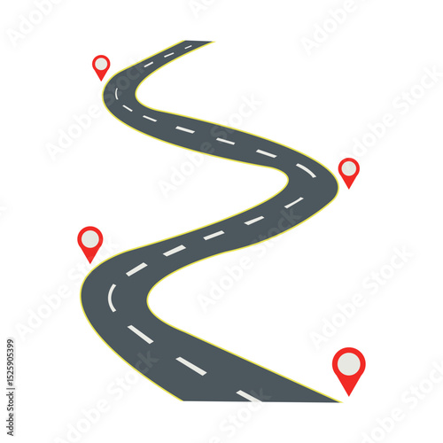 Road Map Location Illustration