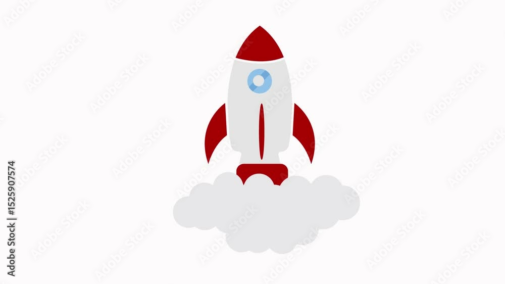 rocket icon animation illustration flat rocket icon animation illustration flat