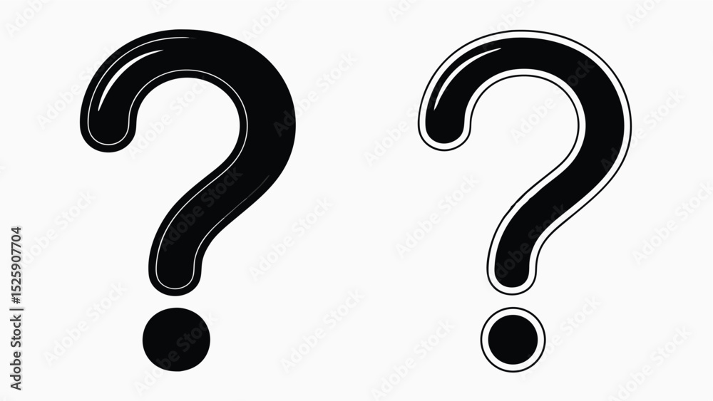 Naklejka premium Modern Grunge Question Mark Illustration with Q&A Icon on White Background