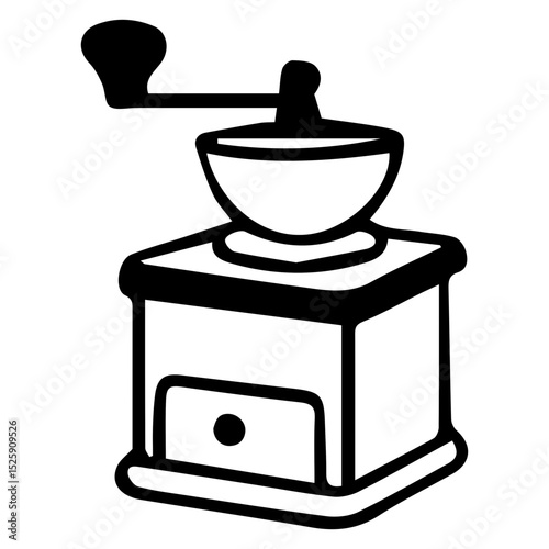 Manual Coffee Grinder Icon – Vintage Brewing Tool