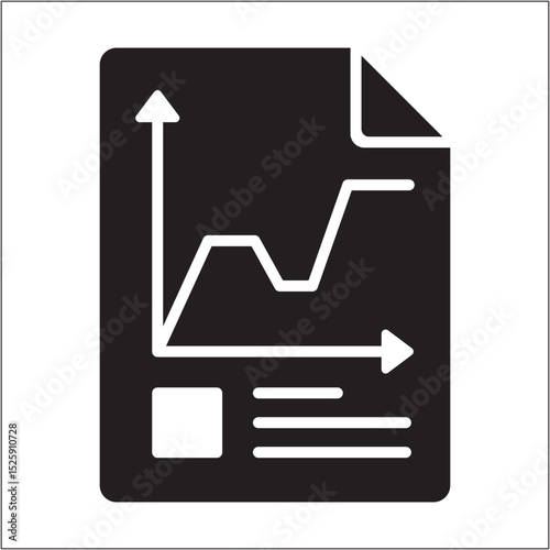 Chart paper icon. Market statistic business icon. Icon symbol compatible for sales chart, graph, market, profit, trade, trading. Vector illustration.