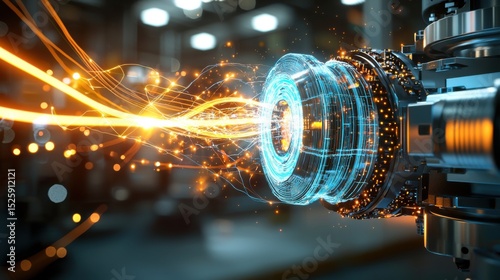 Bright Blue Light Weaving Through Complex Network of Energy Streams