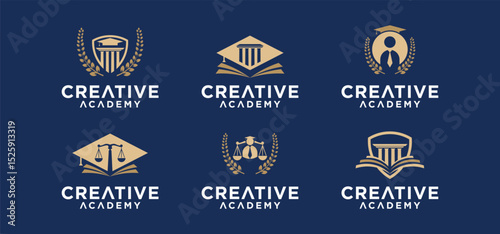 Legal Education logo, Law firm logo concept for college about law, vector.