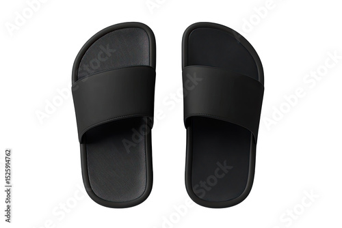 Black, minimalist sandals, top view