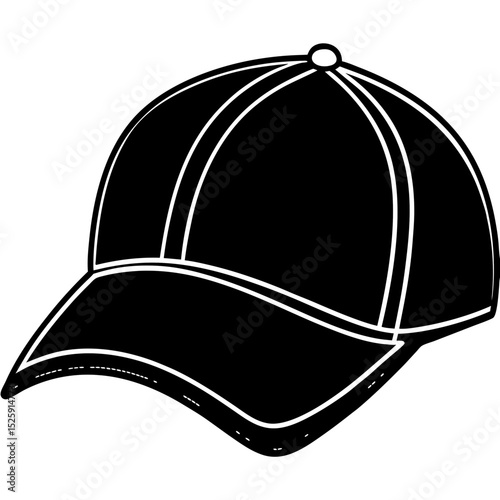 Modern Leather Baseball Cap Vector – Minimalist Design on White