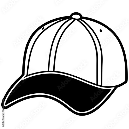 Modern Leather Baseball Cap Vector – Minimalist Design on White