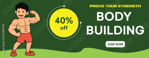  GYM BODYBUILDING 40% OFF BANNER 