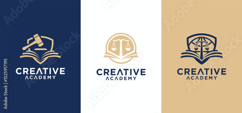 Legal Education logo, Law firm logo concept for college about law, vector.