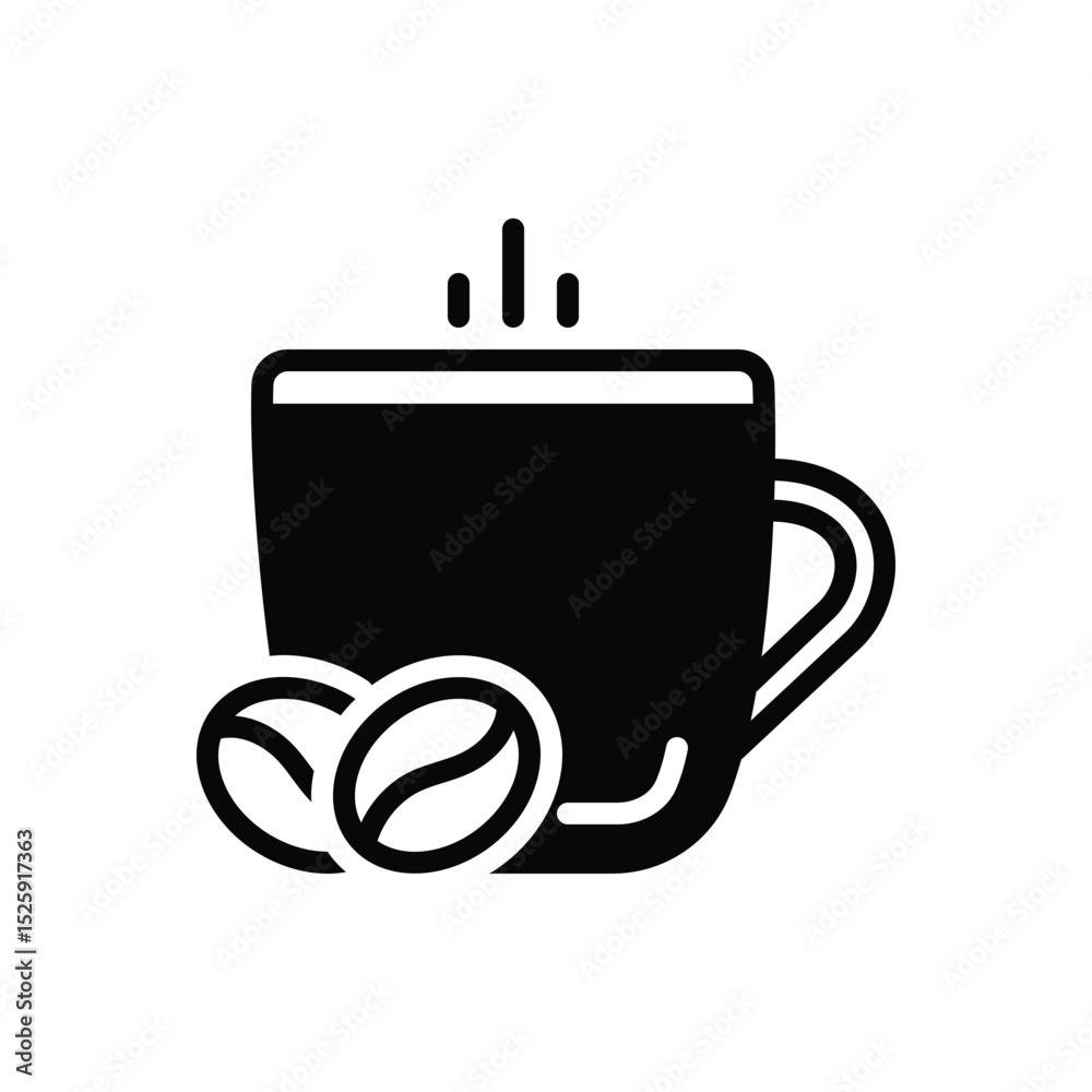Black solid icon for coffee Black solid icon for coffee
