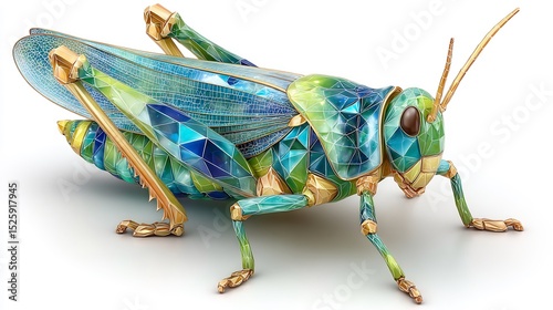 Geometric Grasshopper: A Jewel-toned Insect