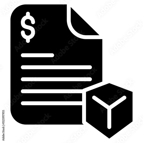 commercial invoice glyph icon