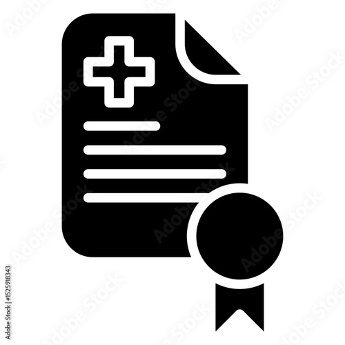 sanitary certificate glyph icon