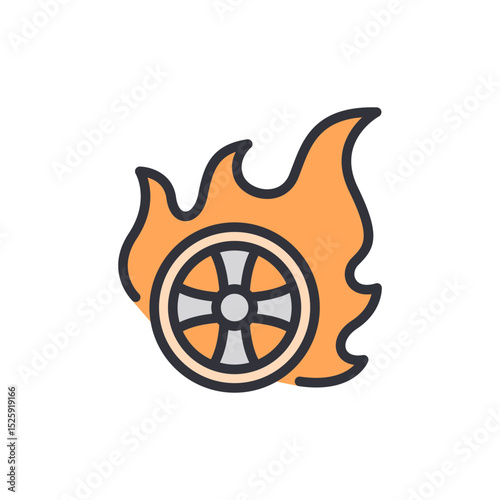Fiery Wheel Symbolizing Speed Passion And Intense Performance