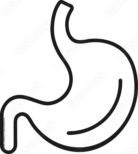 Digestion stomach intestine icon simple flat style, pictogram vector illustration isolated