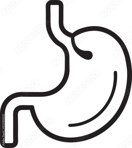 Digestion stomach intestine icon simple flat style, pictogram vector illustration isolated