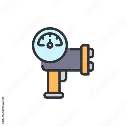 Stylized Illustration Of A Pressure Gauge With Transparent Background