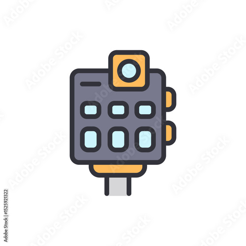 Isolated Simplified Controller Device With Square Buttons Illustration