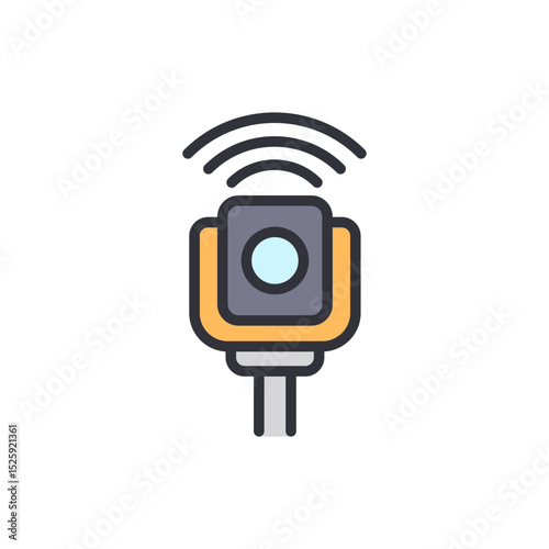 Stylized Total Station Icon Representing Surveying And Measurement Technology