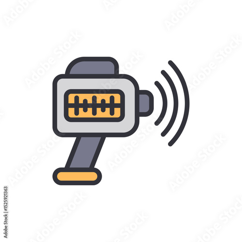 Modern Illustration Of A Speed Gun With A Transparent Background