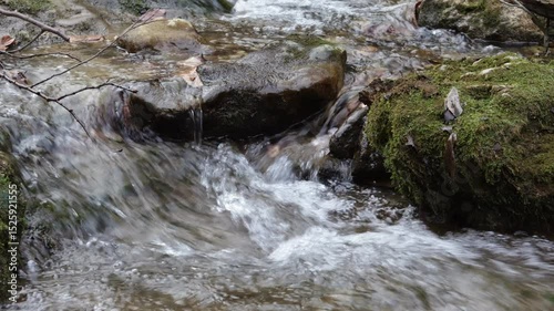 Wallpaper Mural summer season, river canyon with rocky shores, full-flowing water Torontodigital.ca