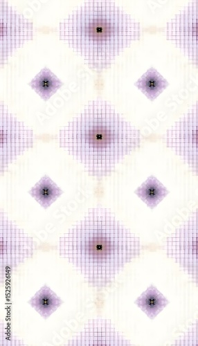 Light Purple Diamond Grid Pattern Background, Showcasing Artistic Patchwork Texture & Hazy Aesthetic Style, for Fashion Design, Packaging Decoration, Home Textiles, Cultural & Creative Products