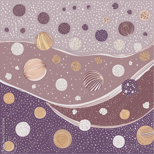 A clean vector of a colorful bubble chart showing scattered data points with different circle sizes.