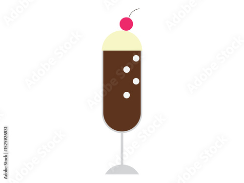コーラフロートのアイコンのイラスト