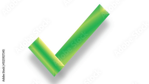 Green check mark 3D illustration: perfect icon for success, approval, and correct choice