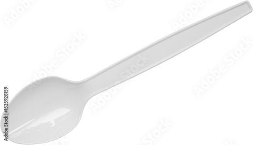 White plastic spoon isolated on white background