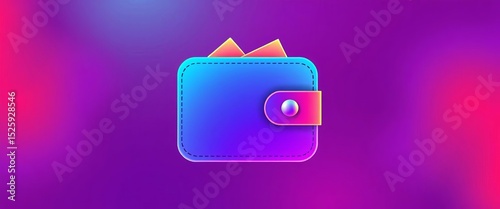 Sleek, modern wallet icon; abstract design suitable for various digital finance applications,  finance,  cryptocurrency