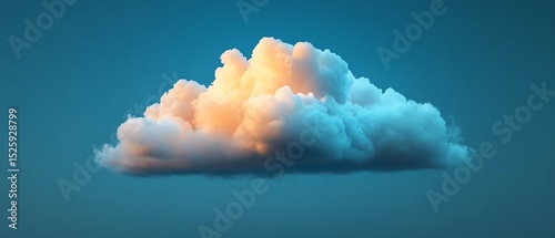 Beautiful cloud illuminated by soft sunlight.
