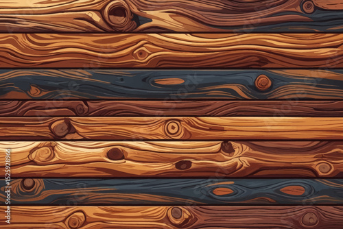 Wooden background. Realist wood planks vector illustration.