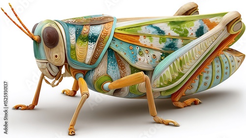 Intricate Papercut Grasshopper: A Masterpiece of Art
