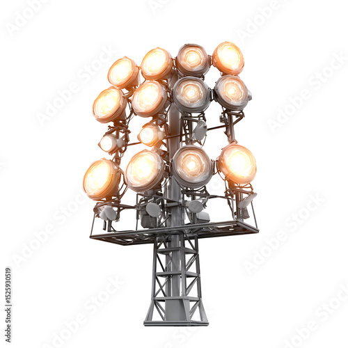 Stadium lights ablaze against the night