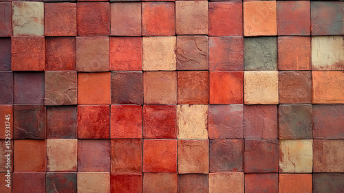 _ A seamless pattern of red brick wall texture