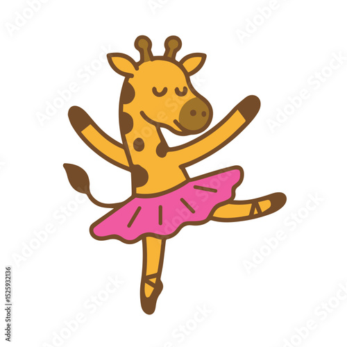 A Ballet Dancing Giraffe in a Pink Tutu