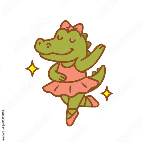 Ballerina Alligator Dancing with Joy